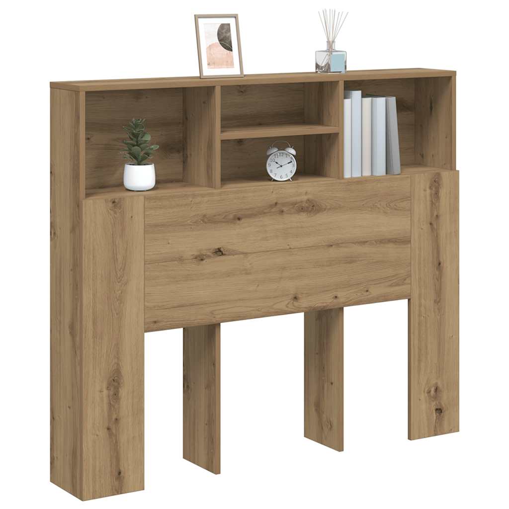 Headboard Cabinet Artisian Oak 120x19x103.5 cm Engineered Wood