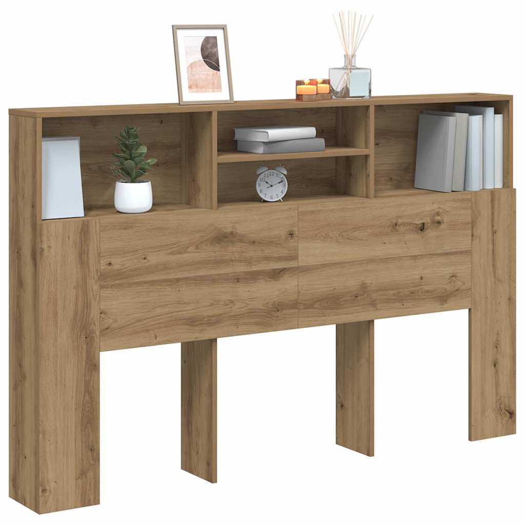 Headboard Cabinet Artisan Oak 160x19x103.5 cm Engineered Wood
