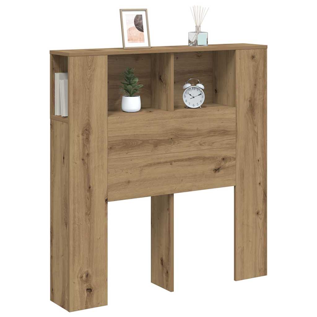 Headboard Cabinet Artisan Oak 100x18.5x102.5 cm Engineered Wood