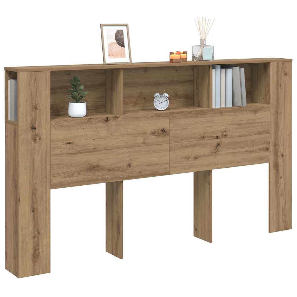 Headboard Cabinet Artisian Oak 180x18.5x102.5cm Engineered Wood