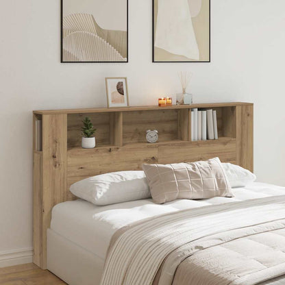 Headboard Cabinet Artisian Oak 180x18.5x102.5cm Engineered Wood