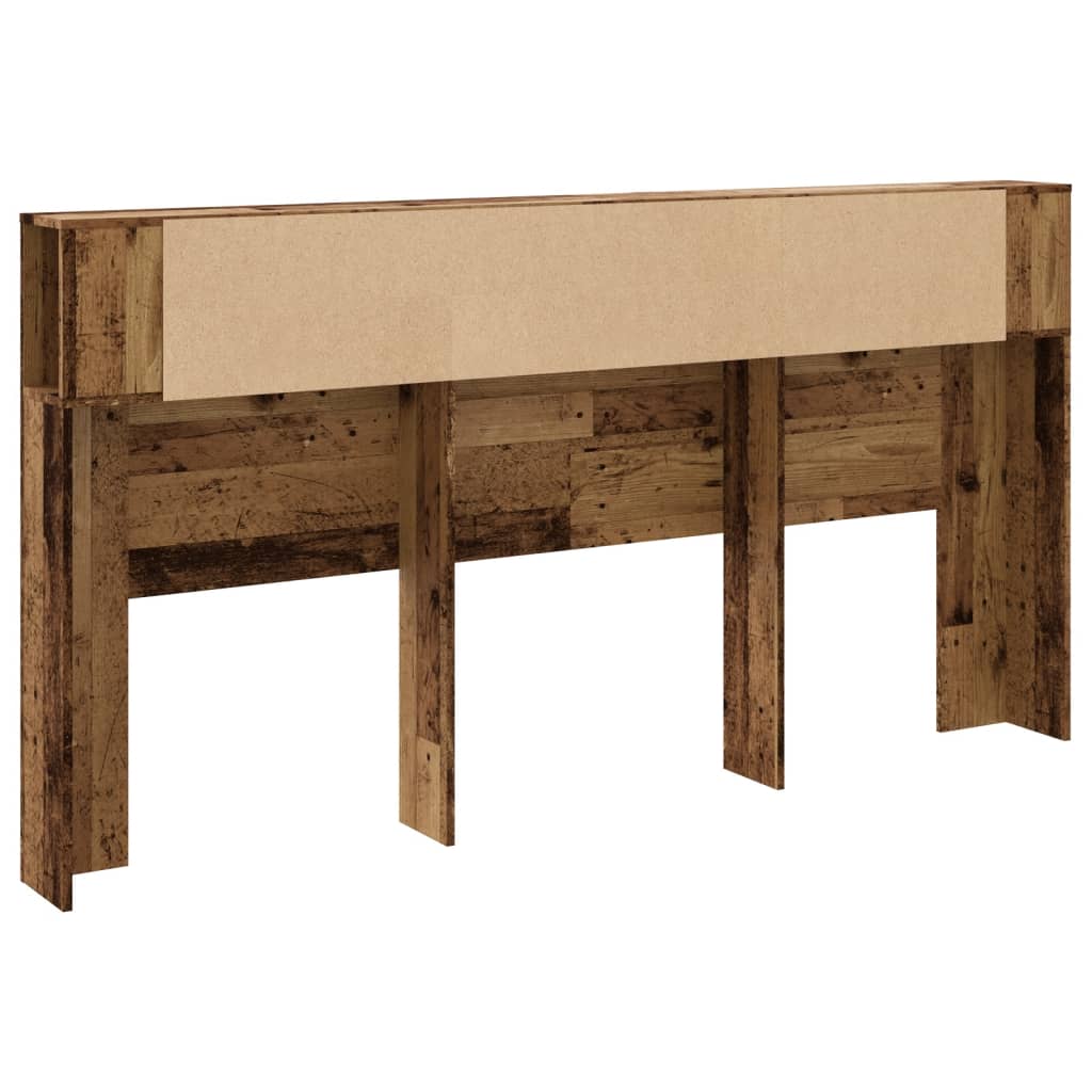 Headboard Cabinet Old Wood 200x18.5x102.5 cm Engineered Wood