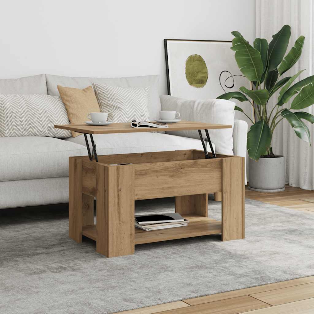 Coffee Table Artisan Oak 79x49x41 cm Engineered Wood