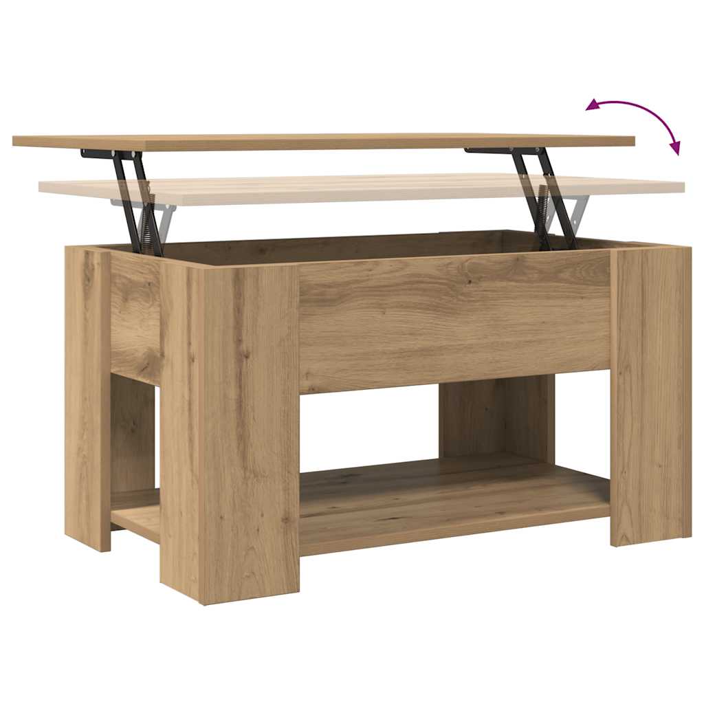 Coffee Table Artisan Oak 79x49x41 cm Engineered Wood