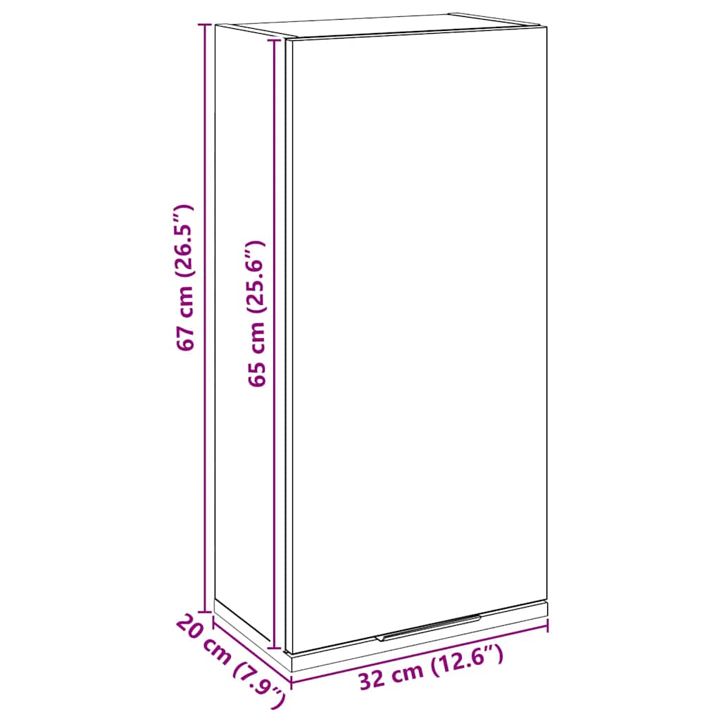 Wall-mounted Bathroom Cabinet Artisan Oak 32x20x67 cm