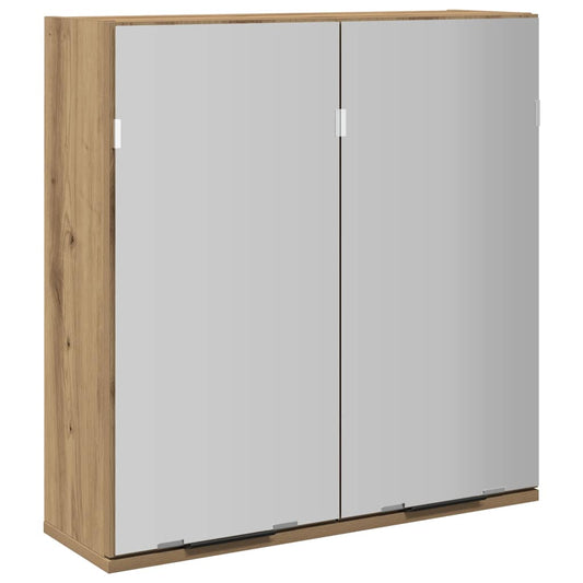 Bathroom Mirror Cabinet Artisan Oak 64x20x66.5 cm Engineered Wood