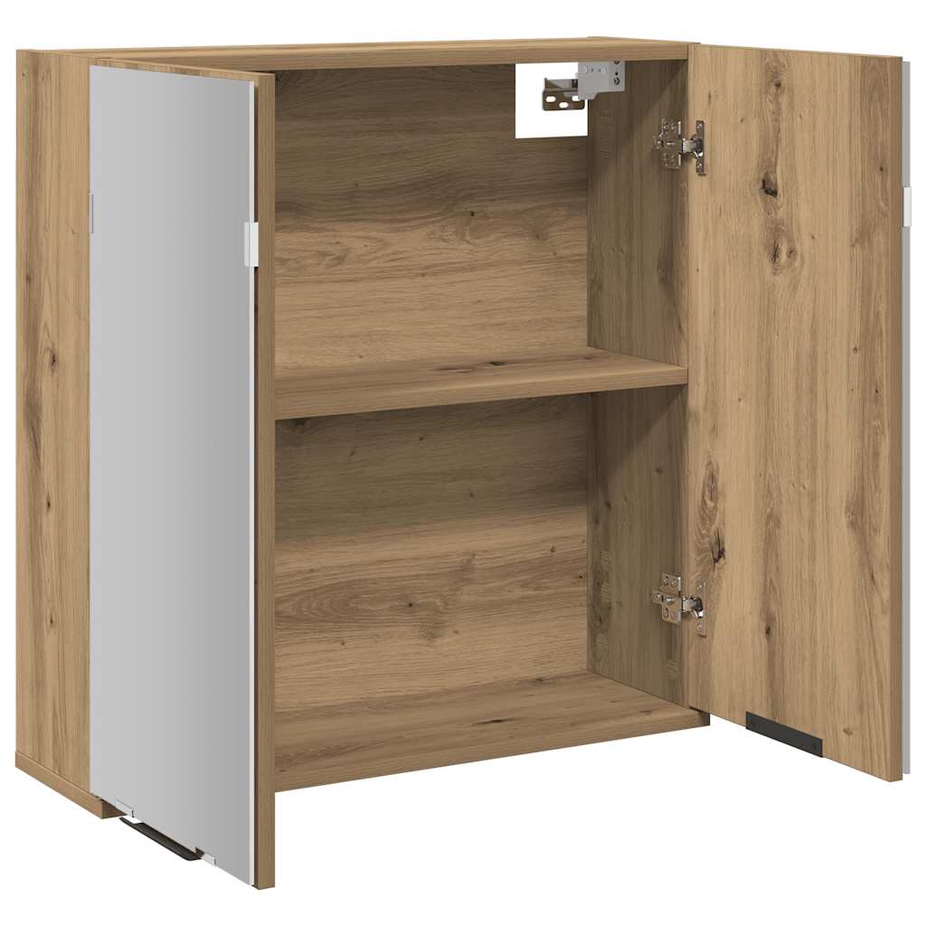 Bathroom Mirror Cabinet Artisan Oak 64x20x66.5 cm Engineered Wood