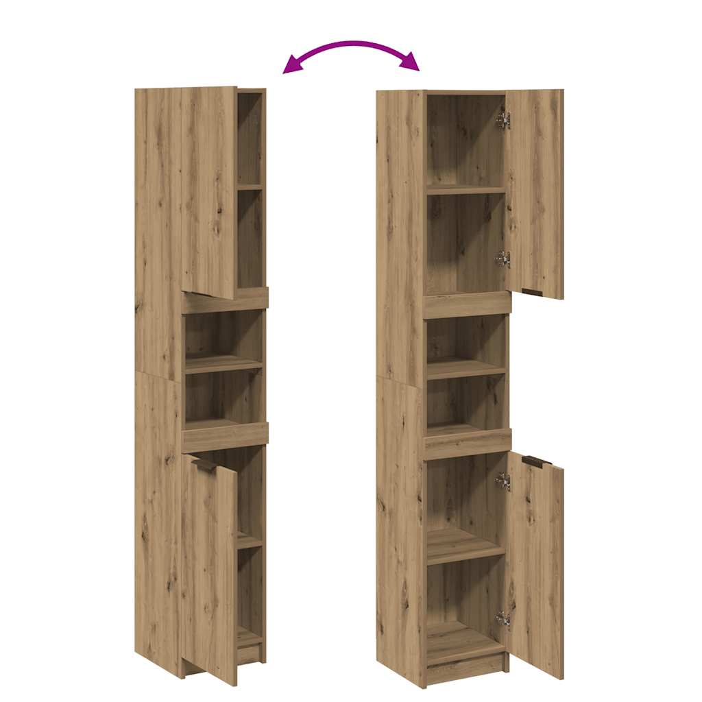 Bathroom Cabinet Artisan Oak 32x34x188.5 cm Engineered Wood