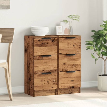 Sideboards 2 pcs Old Wood 30x30x70 cm Engineered Wood