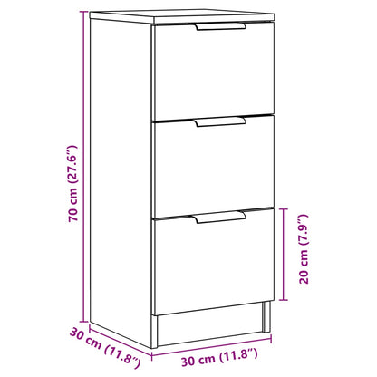 Sideboards 2 pcs Old Wood 30x30x70 cm Engineered Wood