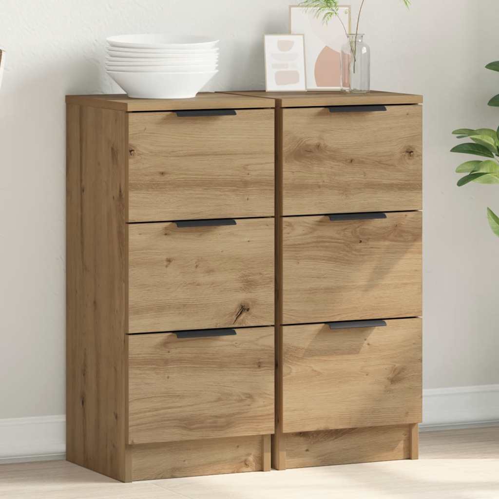 Sideboards 2 pcs Artisan Oak 30x30x70 cm Engineered Wood