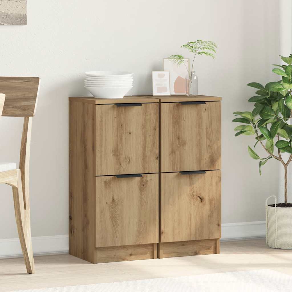 Sideboards 2 pcs Artisan Oak 30x30x70 cm Engineered Wood