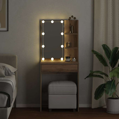 Dressing Table with LED Artisan Oak 60x40x140 cm