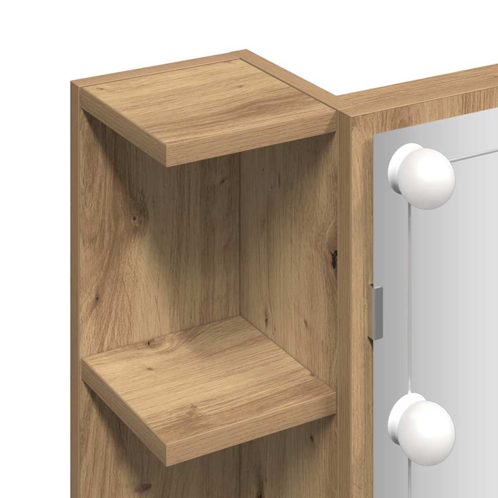 Mirror Cabinet with LED Artisan Oak 70x16,5x60 cm