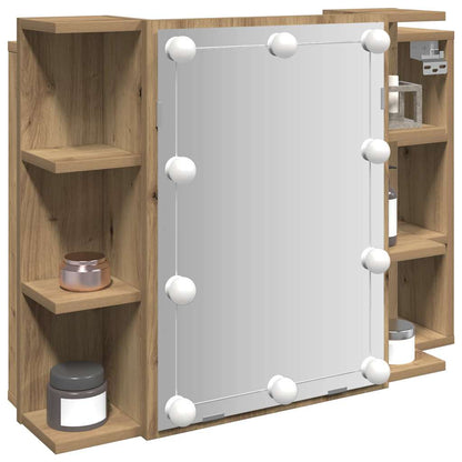 Mirror Cabinet with LED Artisan Oak 70x16,5x60 cm