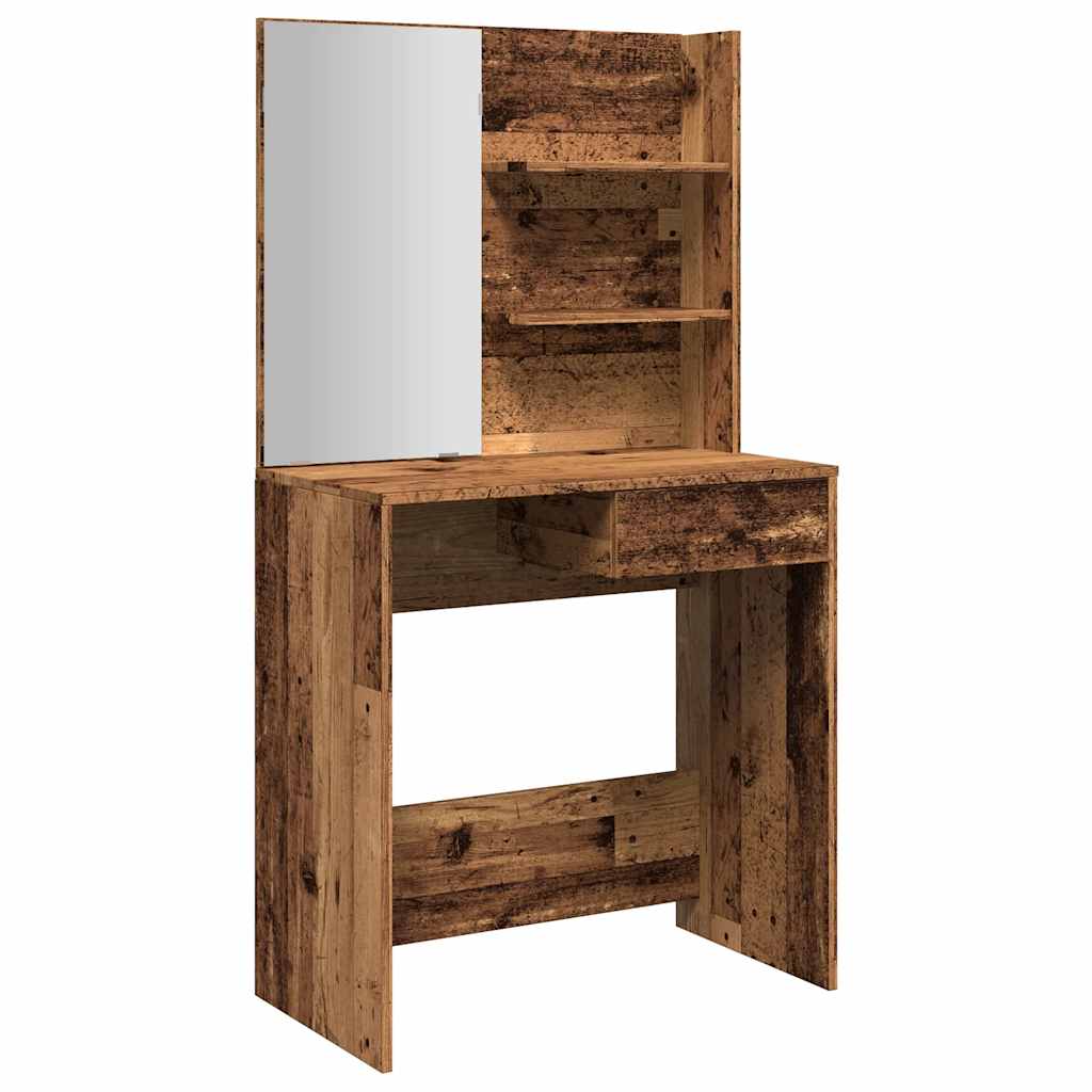 Dressing Table with Mirror Old Wood 74,5x40x141 cm