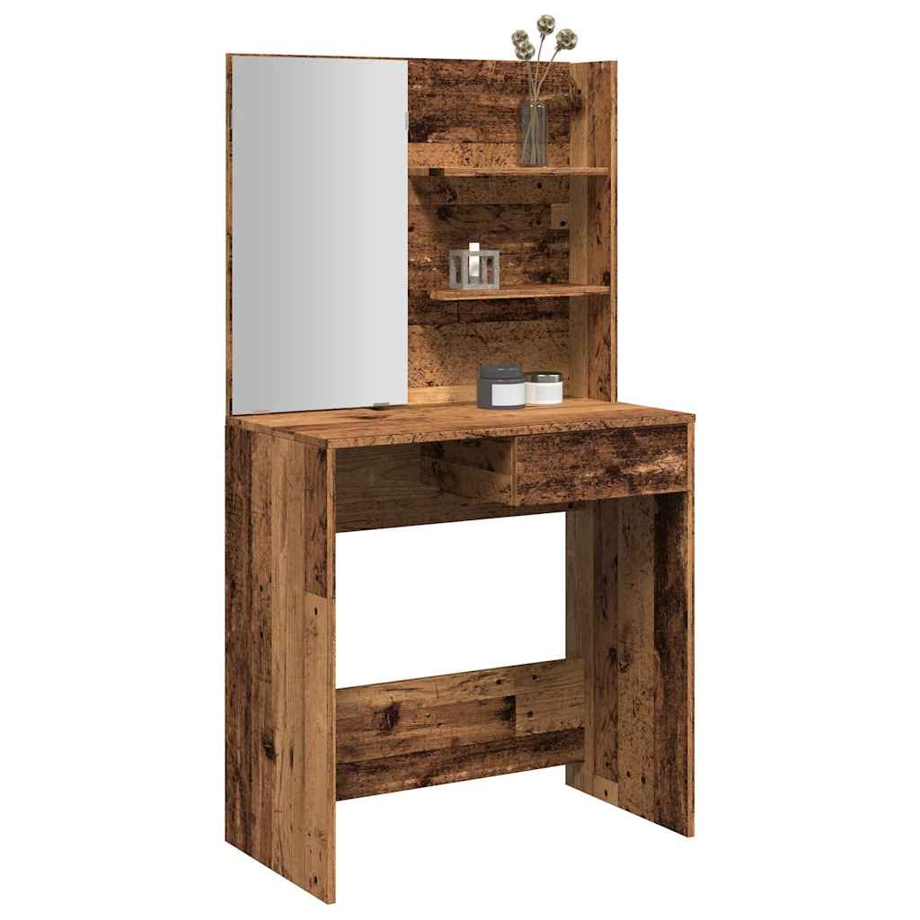 Dressing Table with Mirror Old Wood 74,5x40x141 cm