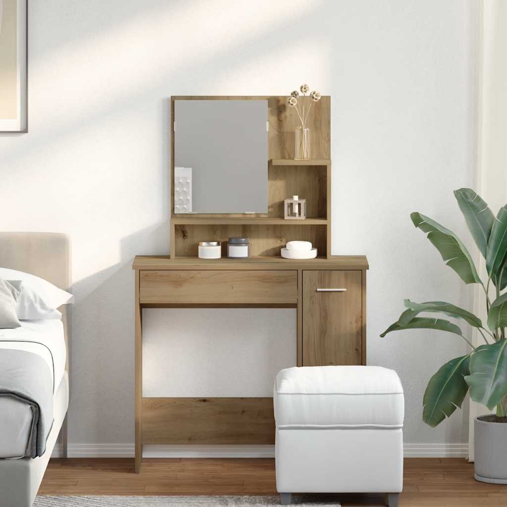 Dressing Table with Mirror Artisan Oak 86.5x35x136 cm