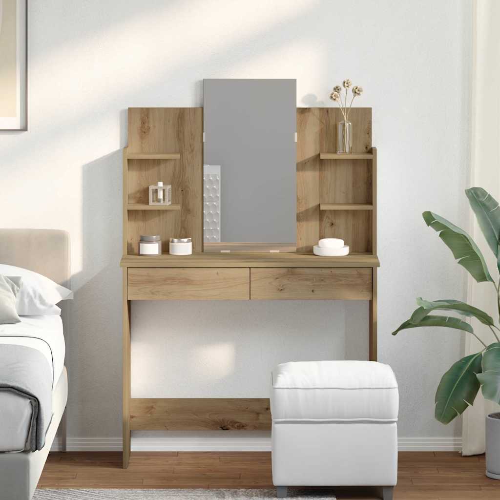 Dressing Table with Mirror Artisan Oak 96x39x142 cm