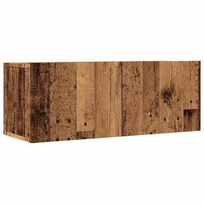 2 Piece Wall-mounted TV Cabinet Set Old Wood 80x30x30 cm