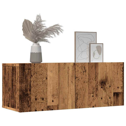 2 Piece Wall-mounted TV Cabinet Set Old Wood 80x30x30 cm