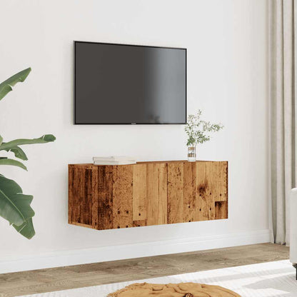 TV Cabinets Wall-mounted 2 pcs Old Wood 80x30x30 cm
