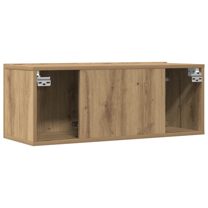 2 Piece Wall-mounted TV Cabinet Set Artisian Oak 80x30x30 cm