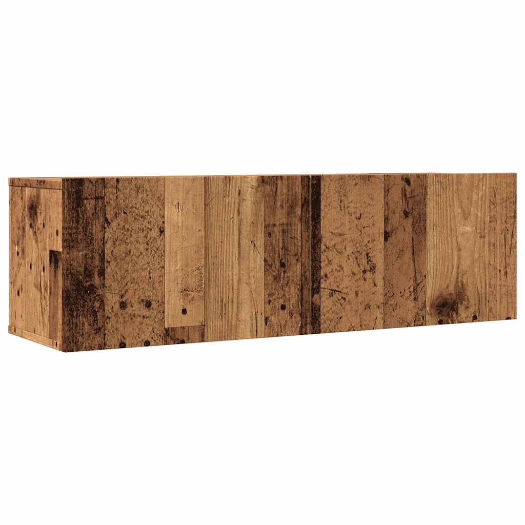 2 Piece Wall-mounted TV Cabinet Set Old Wood 100x30x30 cm