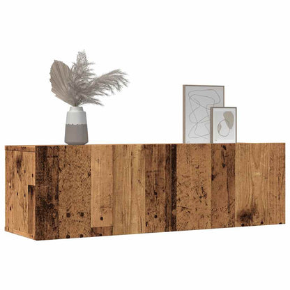 2 Piece Wall-mounted TV Cabinet Set Old Wood 100x30x30 cm