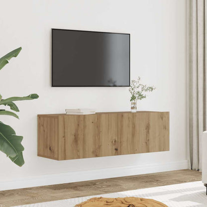 2 Piece Wall-mounted TV Cabinet Set Artisian Oak 100x30x30 cm