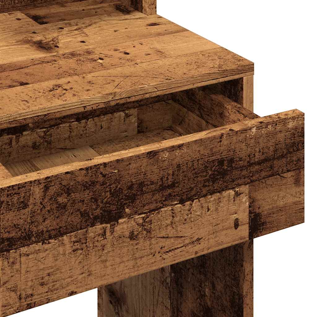 Dressing Table with LED Old Wood 74,5x40x141 cm