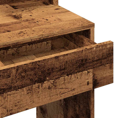 Dressing Table with LED Old Wood 74,5x40x141 cm