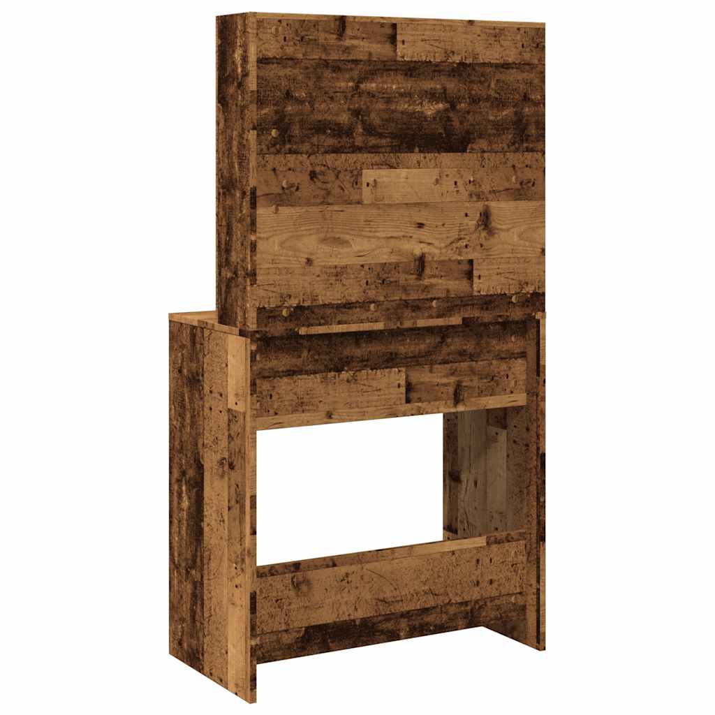Dressing Table with LED Old Wood 74,5x40x141 cm