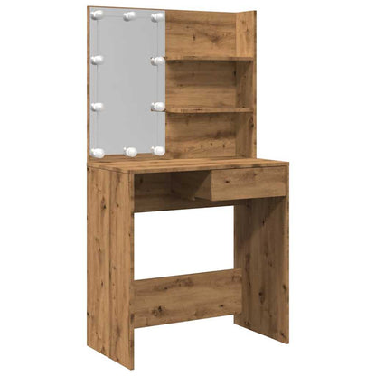 Dressing Table with LED Artisan Oak 74,5x40x141 cm