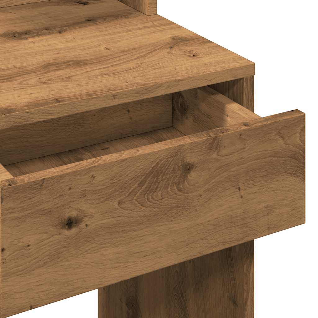 Dressing Table with LED Artisan Oak 74,5x40x141 cm