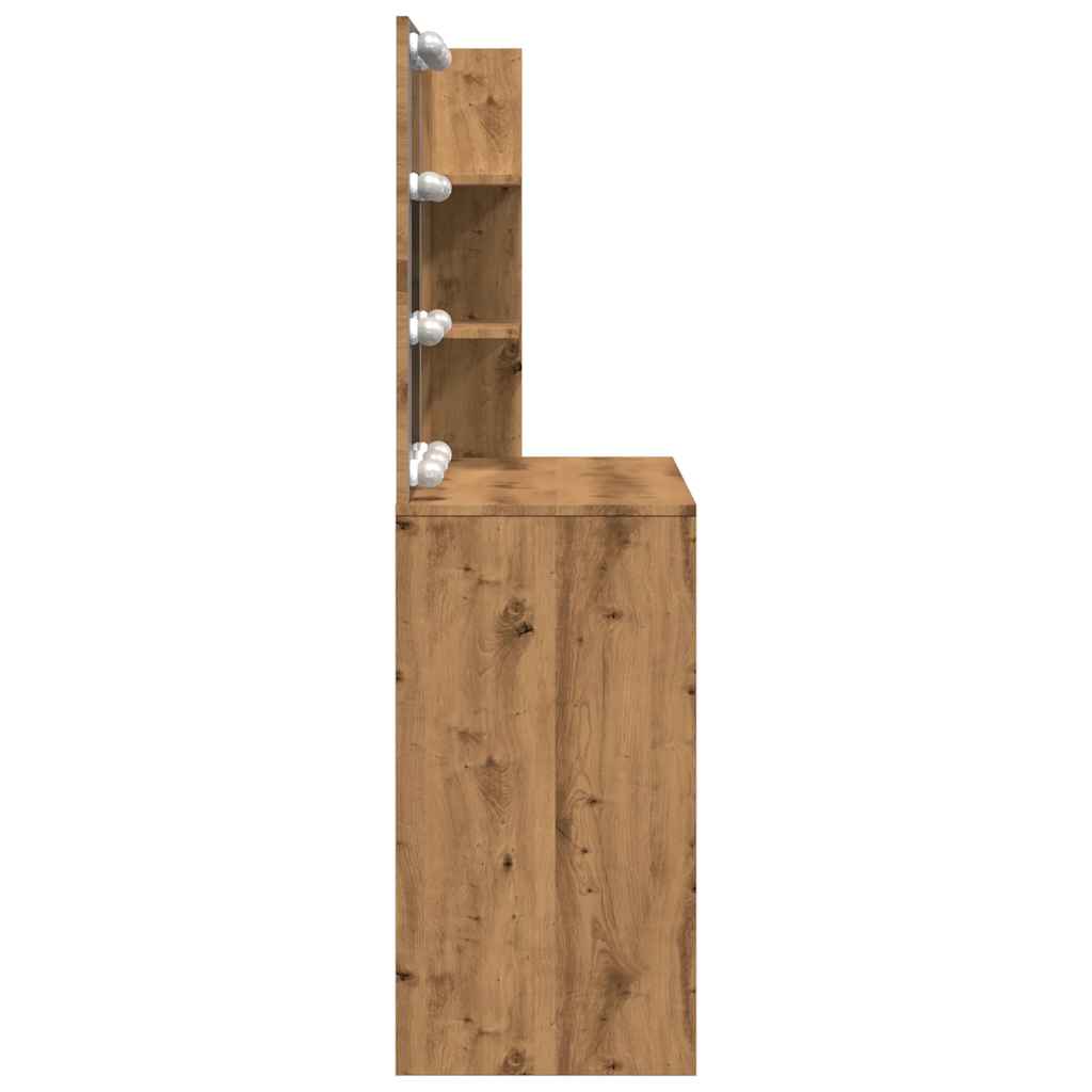 Dressing Table with LED Artisan Oak 74,5x40x141 cm