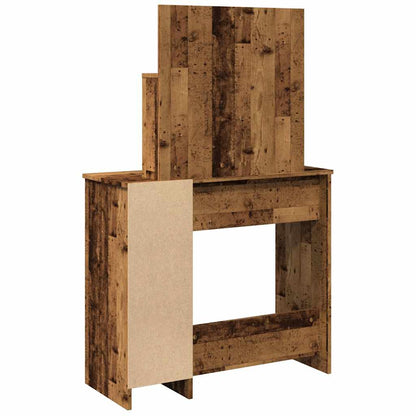 Dressing Table with LED Old Wood 86,5x35x136 cm
