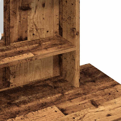 Dressing Table with LED Old Wood 86.5x35x136 cm