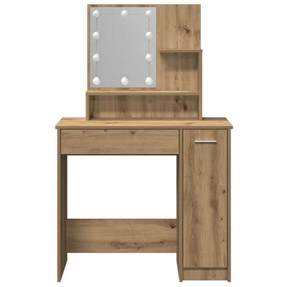 Dressing Table with LED Artisan Oak 86.5x35x136 cm
