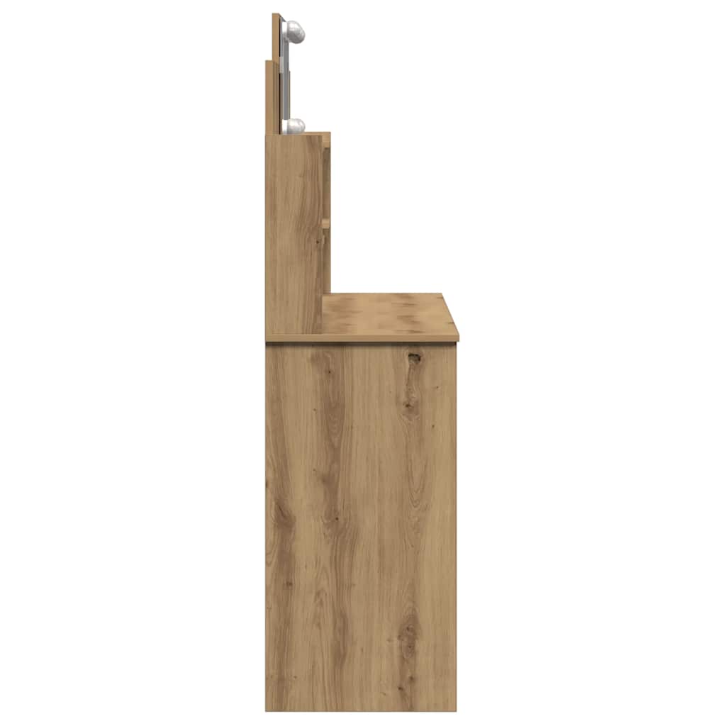 Dressing Table with LED Lights Artisan Oak 96x40x142 cm