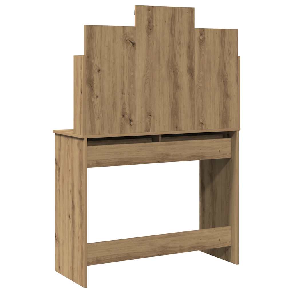 Dressing Table with LED Lights Artisan Oak 96x40x142 cm