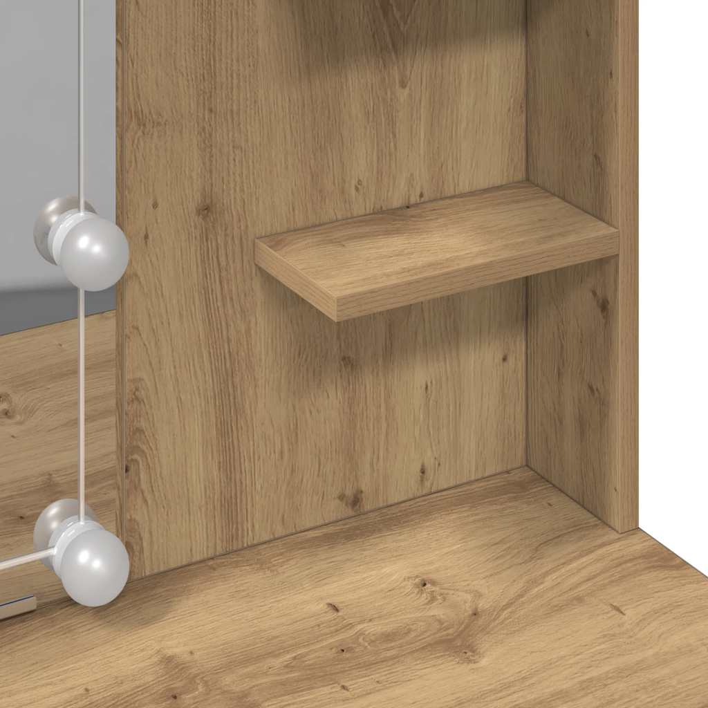 Dressing Table with LED Lights Artisan Oak 96x40x142 cm