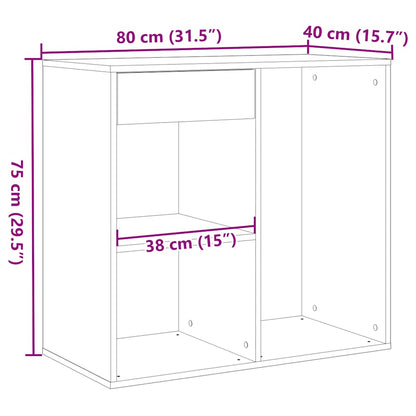 Cosmetic Cabinet Old Wood 80x40x75 cm Engineered Wood