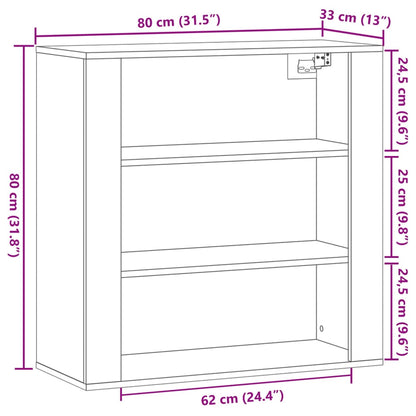 Wall Cabinet Old Wood 80x33x80 cm Engineered Wood