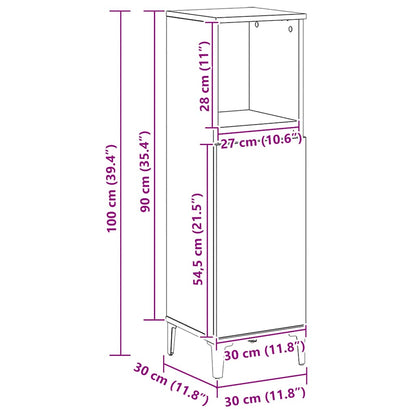 Bathroom Cabinet Artisan Oak 30x30x100 cm Engineered Wood