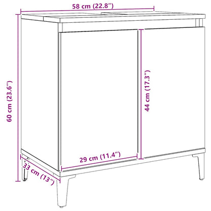 Sink Cabinet Artisan Oak 58x33x60 cm Engineered Wood