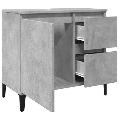 Sink Cabinet Concrete Grey 65x33x60 cm Engineered Wood