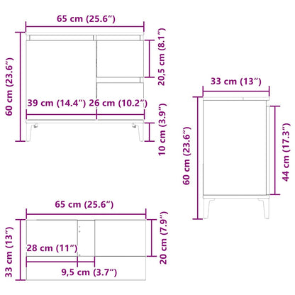 Sink Cabinet Old Wood 65x33x60 cm Engineered Wood