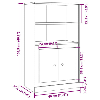 Highboard Old Wood 60x35.5x103.5 cm Engineered Wood