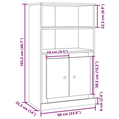 Highboard Artisian Oak 60x35.5x103.5 cm Engineered Wood